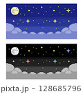 ドット絵 背景（夜空）セット 128685796