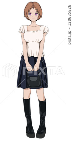 スカートを着た女性 128685826