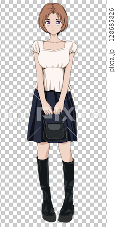 スカートを着た女性 128685826