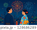 花火デートをするカップル 128686289