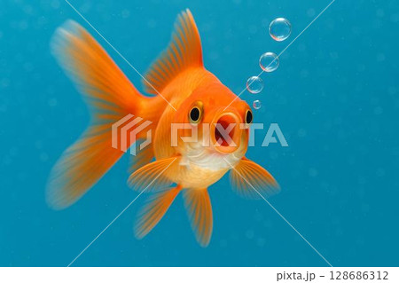 びっくり金魚の瞬間 128686312