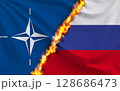 NATOとロシアの旗・国旗 128686473
