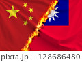 中国と台湾の国旗 128686480