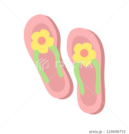 ビーチサンダル イラスト ビーチサンダル イラスト 128686752