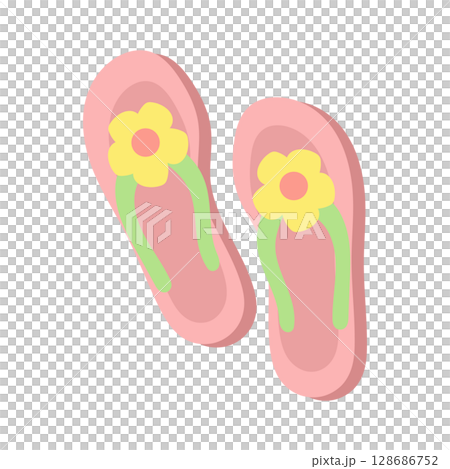 ビーチサンダル イラスト ビーチサンダル イラスト 128686752