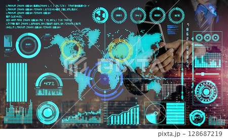 Global Connection Network and Digital Data Integration Thunk 128687219