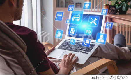 Car services and insurance solutions for vehicle protection Spire 128687524