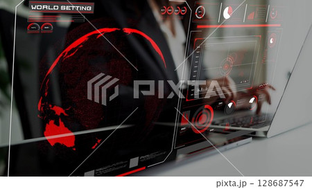 Global network connection interface show worldwide digital communication Thunk Global network connection interface show worldwide digital communication Thunk 128687547