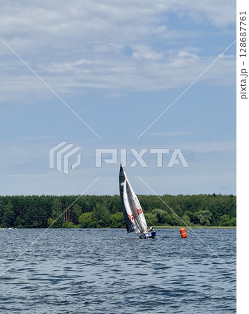 Yachting on a summer day. High quality photo 128687761