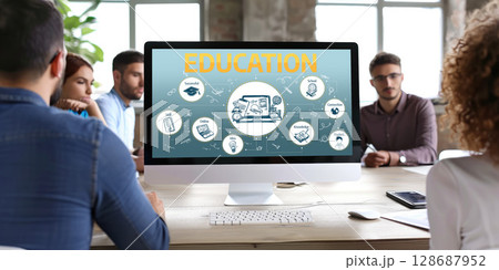 E-learning website with sofware for student to...のイラスト素材 [128687952 ...