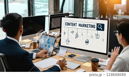 Content marketing for brisk online business and e-commerce 128688089