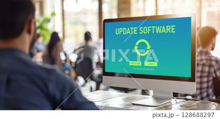 Software update on computer for brisk version of device software 128688297