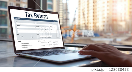 Online tax return form for submitting individual income tax return form brisk 128688438