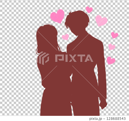 Silhouette of a man who has feelings for a woman 128688543