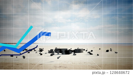 Image of data processing over pound symbol 128688672