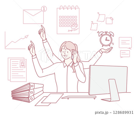 A Dynamic Office Worker Skillfully Managing Multiple Tasks with Remarkable Efficiency A Dynamic Office Worker Skillfully Managing Multiple Tasks with Remarkable Efficiency 128689931