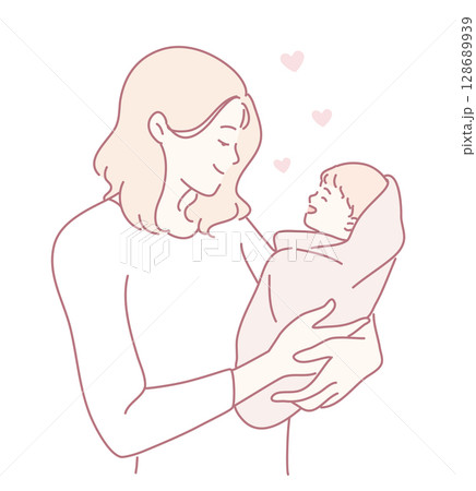 A Loving Parent Tenderly Holding a Newborn Baby in a Gentle Embrace Filled with Love 128689939