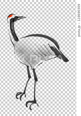 仙鶴水墨畫 仙鶴水墨畫 128690309