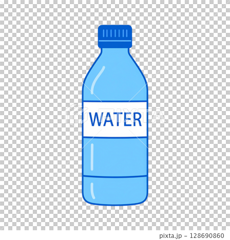 Simple water bottle line drawing illustration Simple water bottle line drawing illustration 128690860