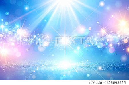 青いキラキラの背景テクスチャ 128692436