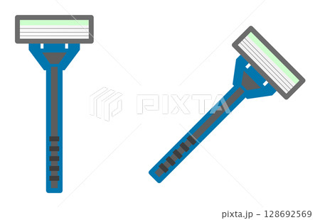 髭や無駄毛剃りに使用する男性用のT字髭剃りのイラスト 髭や無駄毛剃りに使用する男性用のT字髭剃りのイラスト 128692569