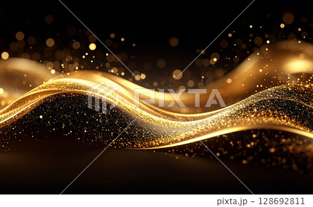 ゴールドのキラキラ背景テクスチャ 128692811