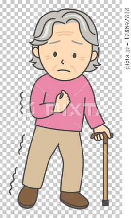 因中風後遺症而偏癱的老年婦女 因中風後遺症而偏癱的老年婦女 128692818