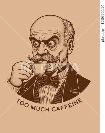 Gentleman Drinking Coffee t-shirt vector design 128693114