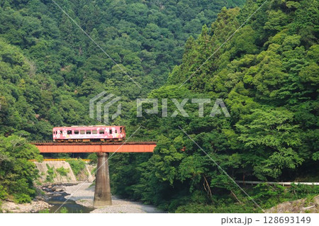 橋梁を渡る錦川鉄道 128693149