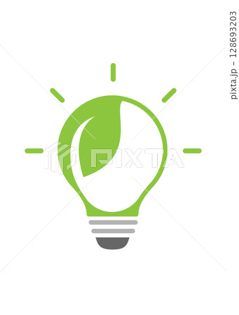 Light bulb green Ecology icon design templat Vector Illustration stock illustration 128693203