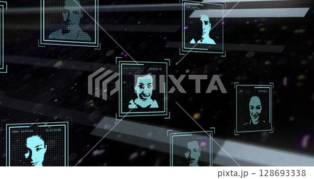 Displaying cyan holographic profile frame...のイラスト素材 [128693338] - PIXTA