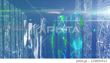 Image of text with globe and network of connections Image of text with globe and network of connections 128693412