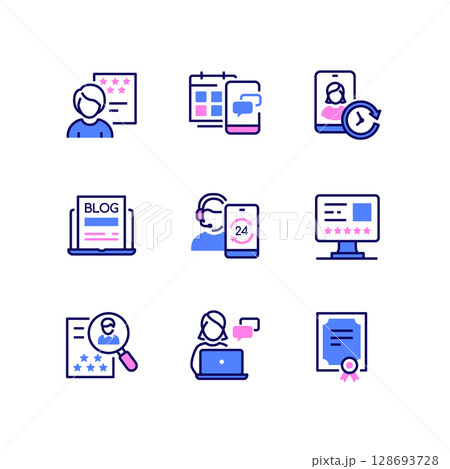 Psychology concept - line design style icons set Psychology concept - line design style icons set 128693728