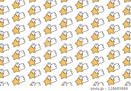 流れ星とうさぎの背景イラスト 128693989