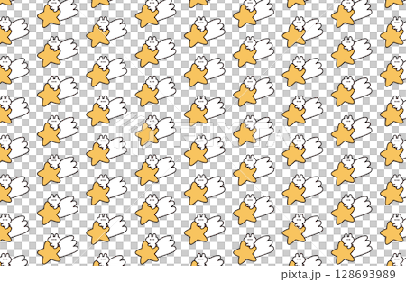 流れ星とうさぎの背景イラスト 128693989