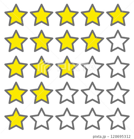 シンプルな星の格付けベクター素材_05 シンプルな星の格付けベクター素材_05 128695312
