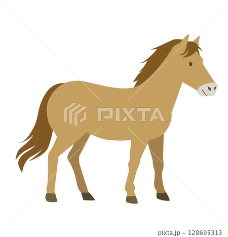かわいい馬のイラスト 128695313