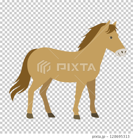 かわいい馬のイラスト 128695313