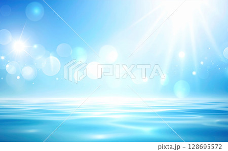 水色の水面の背景テクスチャ 128695572