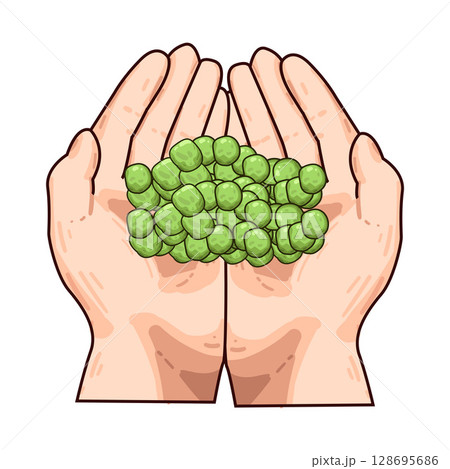 hand holding beans 128695686