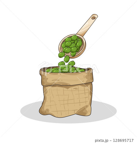illustration of sack of beans illustration of sack of beans 128695717