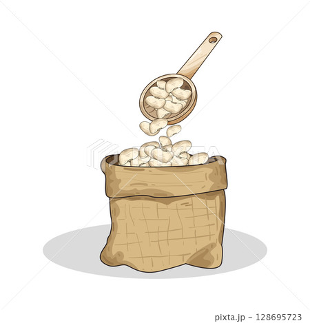 illustration of sack of beans 128695723