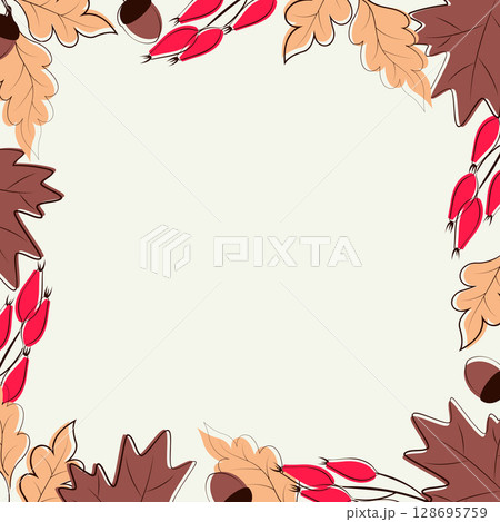 autumn background floral frame 128695759