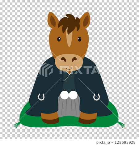 一匹身穿和服的公馬正在向新年致意_2 一匹身穿和服的公馬正在向新年致意_2 128695929