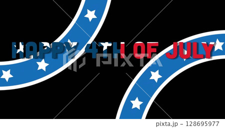 Image of happy 4th of july text over flag of usa Image of happy 4th of july text over flag of usa 128695977