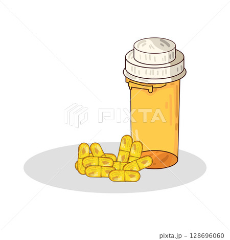 illustration of pill bottle illustration of pill bottle 128696060