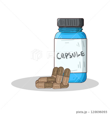 illustration of capsule bottle 128696093