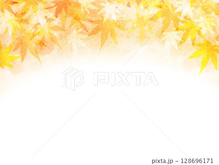 オレンジ色に染まった紅葉の背景 128696171