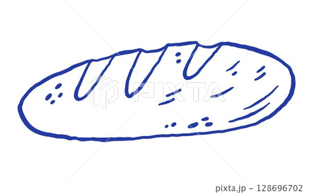 Hand draw bread vector illustration. Fresh bakery in sketch style. 128696702