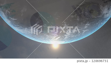 Image of statistics and data processing over globe Image of statistics and data processing over globe 128696731